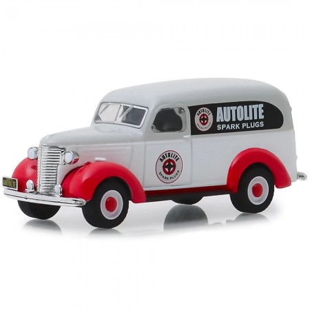 Carro Greenlight Running On Empty - Chevrolet Panel Truck  Autolite Spark Plugs 1939 - Escala 1/64 (41080-a)