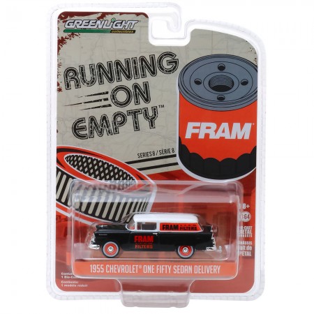 Carro Greenlight Running On Empty - Chevrolet One Fifty Sedan Delivery Fram 1955 - Escala 1/64 (41080-c)