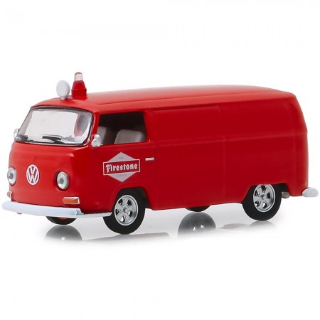 Carro Greenlight Running On Empty - Volkswagen Type 2 (t2) Panel Van Firestone 1969 - Escala 1/64 (41080-d)