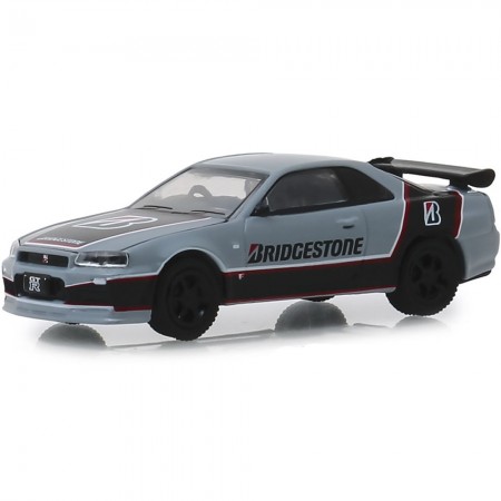 Carro Greenlight Running On Empty - Nissan Skyline Gt-r Bridgestone (bnr34) 2001 - Escala 1/64 (41080-e)