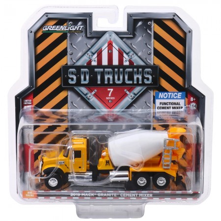 Caminho Greenlight S.d Trucks - Mack Granite Cement Mixer 2019 - Escala 1/64 (45070-b)