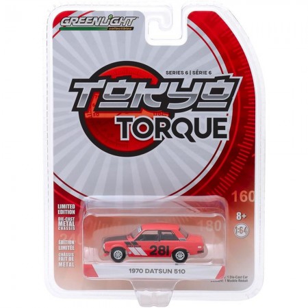 Carro Greenlight Tokyo Torque - Datsun 510  1970 - Escala 1/64 (47040-a)