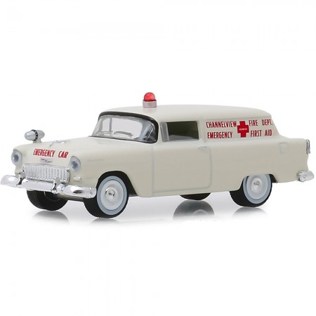Carro Greenlight Hobby Exclusive - Chevrolet Sedan Delivery 1955 Channelview Fire Department - Escala 1/64 (30071)