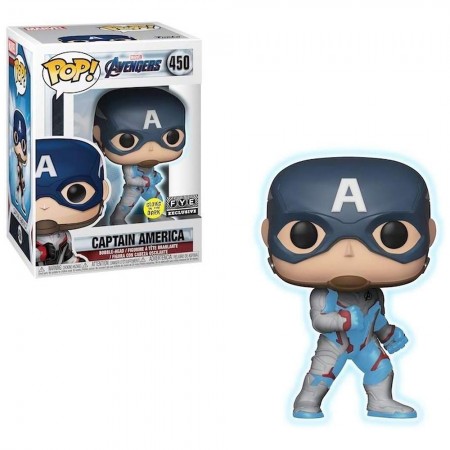 Box Funko Pop Tees Marvel Avengers Endgame - Captain America Glow + Camiseta