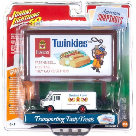 Carro e Cenrio Johnny Lightning American Snapshots - Gmc Step Van With Twinkies Billboard - Escala 1/64 (jlac001)