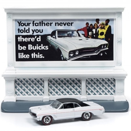 Carro e Cenrio Johnny Lightning American Snapshots - Buick Gs 400 1967 With Billboard - Escala 1/64 (jlac001)