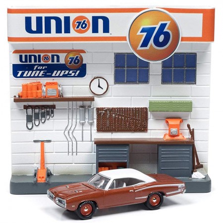 Carro e Cenrio Johnny Lightning Union 76 - Dodge Coronet Super Bee 1970 - Escala 1/64 (jldr007)