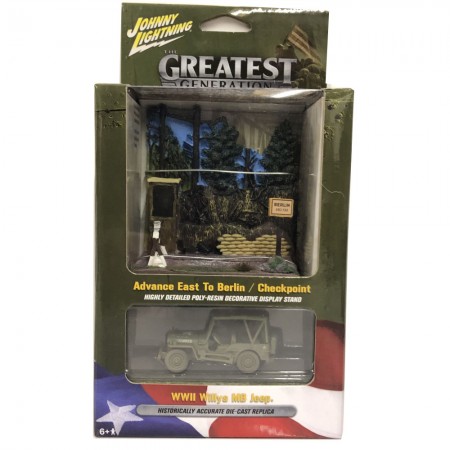 Carro e Cenrio Johnny Lightning The Greatest Generation - Advance East To Berlin Diorama With Wwii Willys Mb Jeep - Escala 1/64 (jlds002)