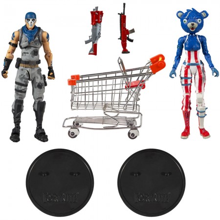Bonecos Mcfarlane Fortnite - Bundle Pack Shopping Cart Warpaint And Fireworks Team Leader 10591