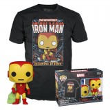 FUNKO POP TEES MARVEL HOLIDAY - IRON MAN & CAMISETA TAMANHO XL (72839)