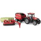 Trator Ertl Case Ih Maxxum 145 With Round Baler And Mower Conditioner - Escala 1/64