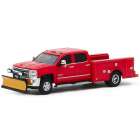 Carro Greenlight Dually Drivers - Chevrolet Silverado 3500hd With Snow Plow 2018 - Escala 1/64 (46030-a)