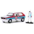 Carro Greenlight The Hobby Shop - Volkswagen Rabbit With Race Car Driver 1975 - Escala 1/64 (97080-b)