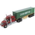 Caminhão Diecast Masters - International Lonestar With Skeletal Trailer - Escala 1/50 (71045)