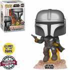 FUNKO POP STAR WARS THE MANDALORIAN EXCLUSIVE - THE MANDALORIAN 408 (GLOWS IN THE DARK)