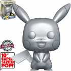 Funko Pop Pokmon Exclusive - Pikachu (silver Metallic) 353 Super Sized 10