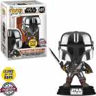 Funko Pop Star Wars The Mandalorian Exclusive - The Mandalorian With Darksaber 491 (glows In The Dark)