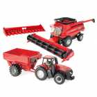 COLHEITADEIRA E TRATOR ERTL - CASE IH 8230 COMBINE W/ HEADS & AFS CONNECECT MAGNUM 380 W/ GRAIN CART - ESCALA 1/32 (47357)