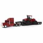 Caminho e Trator Ertl Case Ih - Afs Connect Steiger 620 Quadtrac & Semi Truck Lowboy Trailer - Escala 1/64 (44278)