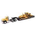 Caminho & Trator Diecast Masters: Ct660 Day Cab Tractor & Lowboy Trailer Com Trator Cat 163h Motor Grader - Escala 1/87(44841)