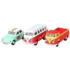 Carro Coca Cola Volkswagen Gift Set 3 Samba Beetle T1 Pickup Escala 1/72
