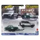 Carro Hot Wheels Premium Team Transport - Jaguar Mk1 & 2023 Land Rover Defender 110