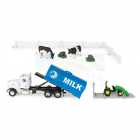 Playset Caminho Jo2 Hn Deere Peterbilt Switch N Load: Trator, Tanque de Leite, Fardos, Vacas e Acessrios - Escala 1/32