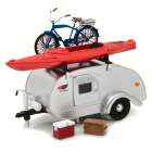 Trailer Greenlight Hitch & Tow Ken-skill Tear Drop 1947 Escala 1/24 - Prata