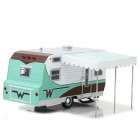 Trailer Greenlight Hitch & Tow Winnebago 1964 Escala 1/24 - Branco Marrom e Azul Claro