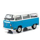 Carro Greenlight Bus Volkswagen T2b Artsan 1971 Escala 1/18 - Azul e Branco
