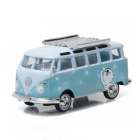 Carro Greenlight Volkswagen Samba Bus Blue Escala 1/64 - Azul