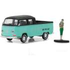 Carro Greenlight Volkswagen Type 2 Crew Escala 1/64 - Azul