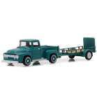 Carro Greenlight Ford F-100 Utility Treiller Escala 1/64 - Verde