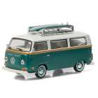Carro Greenlight Volkswagen Type 2 Surf Escala 1/64 - Verde