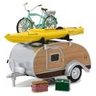 Trailer Greenlight Hitch & Tow Tear Drop Trailer 1947 Escala 1/24 - Marrom e Prata