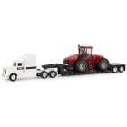 Caminho e Trator Ertl Case Ih - Semi With Steiger 500 Tractor And Low Boy Trailer - Escala 1/64
