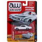 CARRO AUTO WORLD - CHEVY CHEVELLE WHITE AW64132B - ANO 1967 - ESCALA 1/64