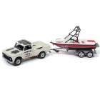 Carro Johnny Lightning Gone Fishing - Chevy Truck W/ Boat Jlbt004b  - Ano 1965 - Escala 1/64