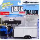 Carro Johnny Lightning Truck And Trailer - Chevy  Pickup Enclosed Jlbt007a - Ano 1965 - Escala 1/64