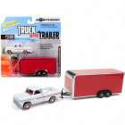 Carro Johnny Lightning Truck And Trailer - Chevy  Pickup White Jlbt007b - Ano 1965 - Escala 1/64