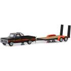 Carro Greenlight Hitch & Tow - Ford F-100 And Free Wheeling Stripes & Flatbed Trailer - Escala 1/64 (32170-b)