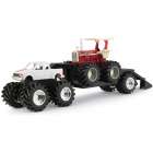 Trator Ertl Case Ih Monster Treads - Truck And Trailer With Farmall Tractor 37867b - Escala 1/64