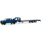 Carro Greenlight Hitch & Tow - Chevrolet Silverado 2019 And Gooseneck Trailer - Escala 1/64 (32180-d)