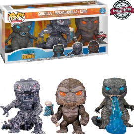Funko Pop Godzilla Vs Kong Exclusive - Godzilla / Mechagodzilla / Kong (3 Pack)