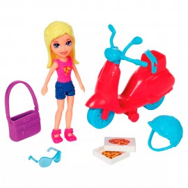 Boneca Mattel - Polly Pocket - Polly Entrega Pizza Scooter